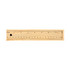 A wooden ruler featuring both inch and centimeter measurements, with clear markings along its length.