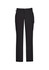 A pair of black cargo pants featuring multiple pockets and a fitted waist. The pants have a logo on the waistband.
