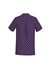A purple tunic featuring a daisy print pattern, designed as a women's uniform option. It includes a logo.