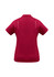 A women's short sleeve polo in burgundy, featuring a back design and a logo. Ideal for casual wear.