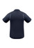 A dark navy short sleeve polo shirt with a subtle logo and contrasting trim details.