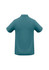 A greenish-blue men's polo shirt with a collar and short sleeves, featuring a logo on the front.
