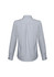 A long-sleeve button-up shirt in light grey with a collar and button details on the sleeves. Features a back pleat and branding.
