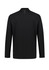 A black unisex mid-layer top with long sleeves and a back panel design, featuring a logo.
