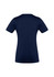 A women's short sleeve tee in navy blue, featuring a fitted design and a branded logo.
