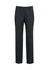 Black men's adjustable waist pants with a straight leg design, featuring a waistband and no visible pockets.