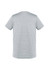 Grey short sleeve tee shirt featuring a round neck and a plain back design. It includes a logo.