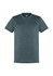A men's short sleeve tee in a blue-grey colour, featuring a logo on the neckline.