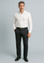 Men's black stretch adjustable waist pants, paired with a white shirt and shoes, featuring a logo.