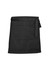 A black waist apron featuring a front pocket and a tie at the waist, with a discreet logo.