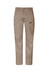 A pair of khaki men's cargo pants featuring multiple pockets and a logo.