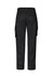 A pair of black cargo pants with side pockets, featuring a relaxed fit and stretch fabric.