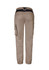 Women's khaki work pants featuring a comfortable waistband and cargo pockets at the back. Includes branding on the waist.