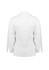 A white long sleeve chef jacket with a collar and no visible branding.