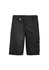 Black women's rugged vented shorts with multiple pockets and a logo on the side. Lightweight and designed for workwear.