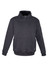 A dark grey unisex multi-pocket hoodie featuring a front pocket and a subtle logo.