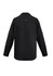 A black long sleeve button-up shirt featuring a back yoke and logo, designed for outdoor use.