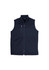 A black softshell vest featuring a high collar and zippered pockets, with a logo present.