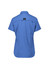A short sleeve women's outdoor shirt in a light blue colour with a logo on the back.