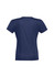 A navy blue women's chic top with short sleeves and a simple design. It has a logo on the back.