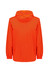 An unisex super light packable rain jacket in vibrant orange, featuring a hood and elasticised cuffs.
