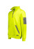 A bright yellow unisex water-resistant 1/4 zip pullover featuring grey accents and a pocket on the sleeve.