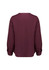 A long-sleeve blouse in a deep burgundy colour, featuring a simple back design with gathered sleeves.