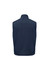 A unisex reversible fleece vest in navy, featuring a high collar and no sleeves, with a logo at the back.