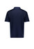 A navy short sleeve polo shirt featuring a subtle logo on the back and contrasting details.