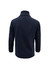 A navy blue men's plain micro fleece jacket with a high collar and long sleeves, featuring a logo.