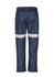 Hi-vis taped storm pants in navy, featuring reflective stripes and an elastic waistband. Includes branding.