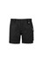 Men's black rugged cooling stretch shorts with pockets and a logo. Designed for durability and comfort in workwear.