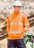 Unisex hi-vis orange pullover with reflective stripes, featuring a 1/4 zip and a logo on the sleeve.