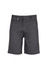 Plain utility shorts in dark grey, featuring a single logo, designed as casual bottoms for men.