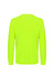 A bright yellow long sleeve tee with a plain back and a logo on the upper back.