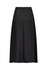 A black women's maxi skirt with a straight silhouette and back zipper detail. It features a smooth, sleek finish.