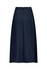 A navy women's skirt with a smooth finish and a relaxed silhouette, featuring a zip closure at the back.