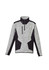 A grey and black unisex 1/2 zip pullover with reinforced knit features and a logo.