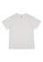 A white women's short sleeve tee with a simple design and a small logo.