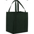 A dark green non-woven grocery tote bag with two carry handles, featuring a square shape and no visible text or logos.