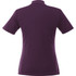 A women's short sleeve polo shirt in a rich purple colour, featuring a collar and a branded logo.