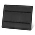 A black display stand featuring elastic bands for holding eight pens, with a sleek, minimalist design.