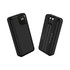A black power bank with dual charging ports and a digital display indicator for battery percentage.