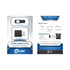 A webcam cover and USB data blocker are featured in a promotional pack, with a sleek black design and branded logos.