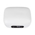 A white charging case for Thorpe TWS Earbuds with a digital display and compact design. It has a logo on it.