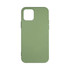 A green TPU iPhone case featuring a smooth finish and a simple design, with a logo on the back.