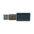 A rectangular eco-friendly flash drive in clear and dark grey, featuring a USB connector and a logo.