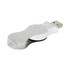 A silver Halo Swivel Flash Drive with a sleek, twisting design for easy access to the USB connector.