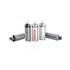 A group of silver metal flash drives featuring various logos and designs, each with a keychain attachment.