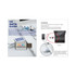 A metal USB data blocker in white and blue with a USB plug for charging without data transfer.